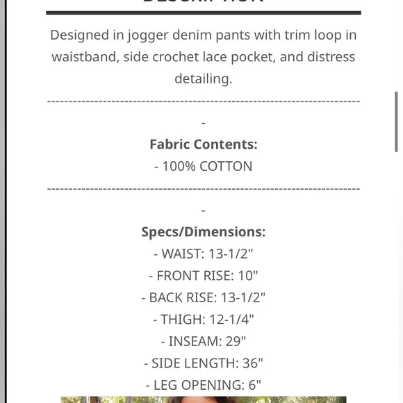 🖤371 ❤️ 1 left POL gray crochet detail jogger pants - Picture 5 of 5